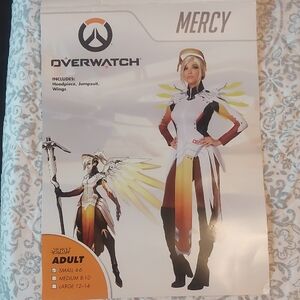 Spirit Mercy Superhero Costume - White, Gold, Black